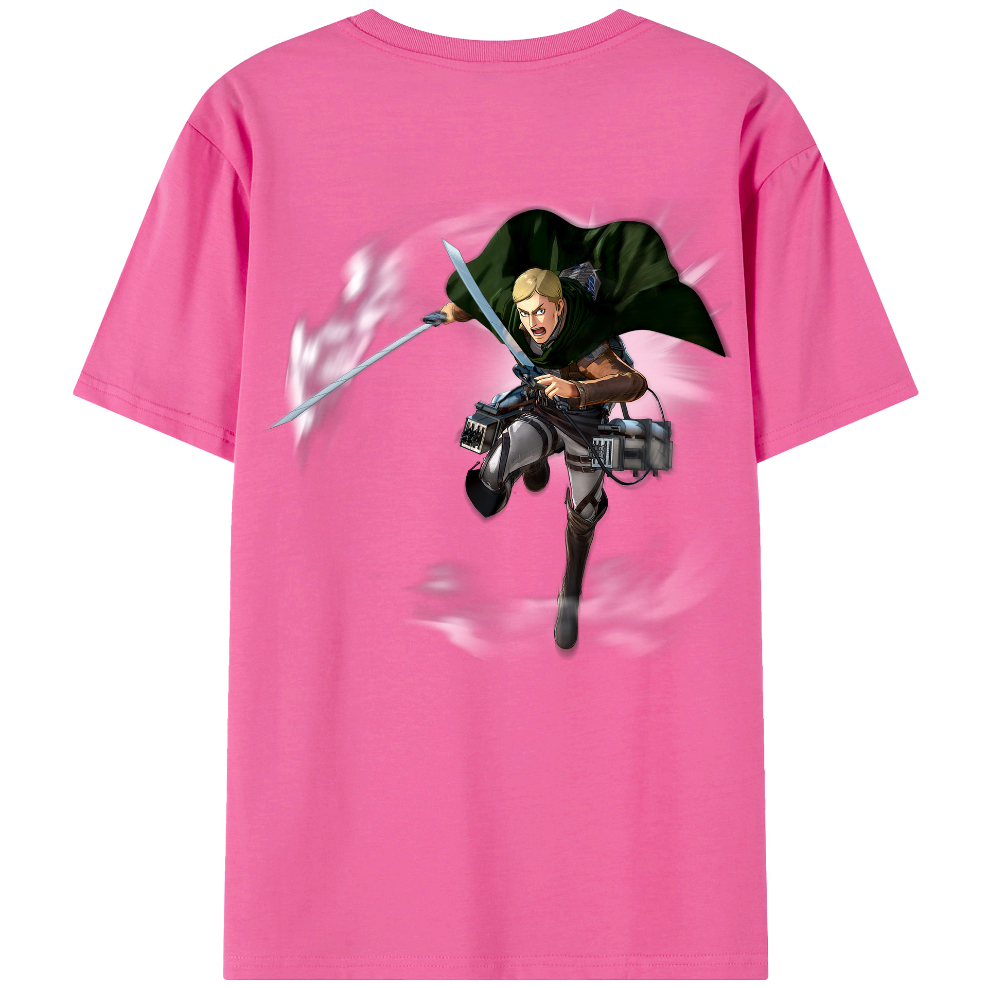 （画像用） 進撃の巨人 エルヴィン・スミス Attack on Titan Erwin Smith レディース半袖Tシャツ(バックプリント)